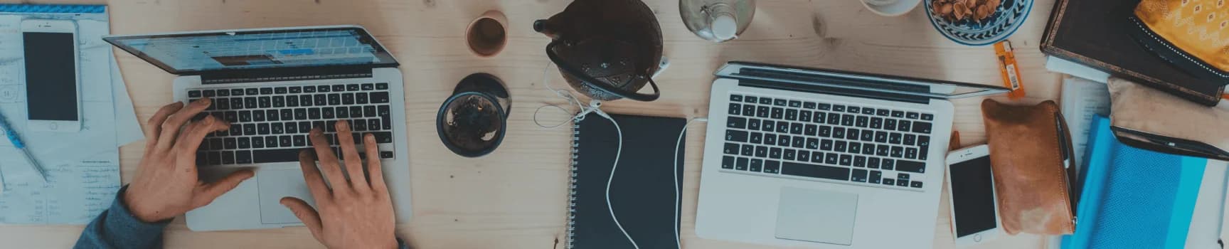 Team working together on project in an office